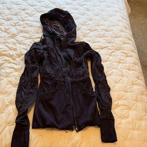 Women's dark maroon Hooded Jacket